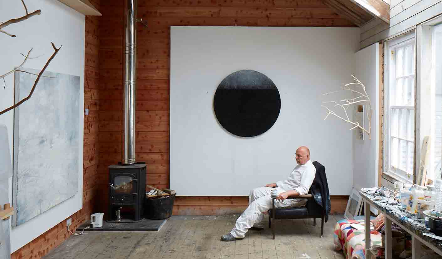 Gareth Edwards artist in his studio