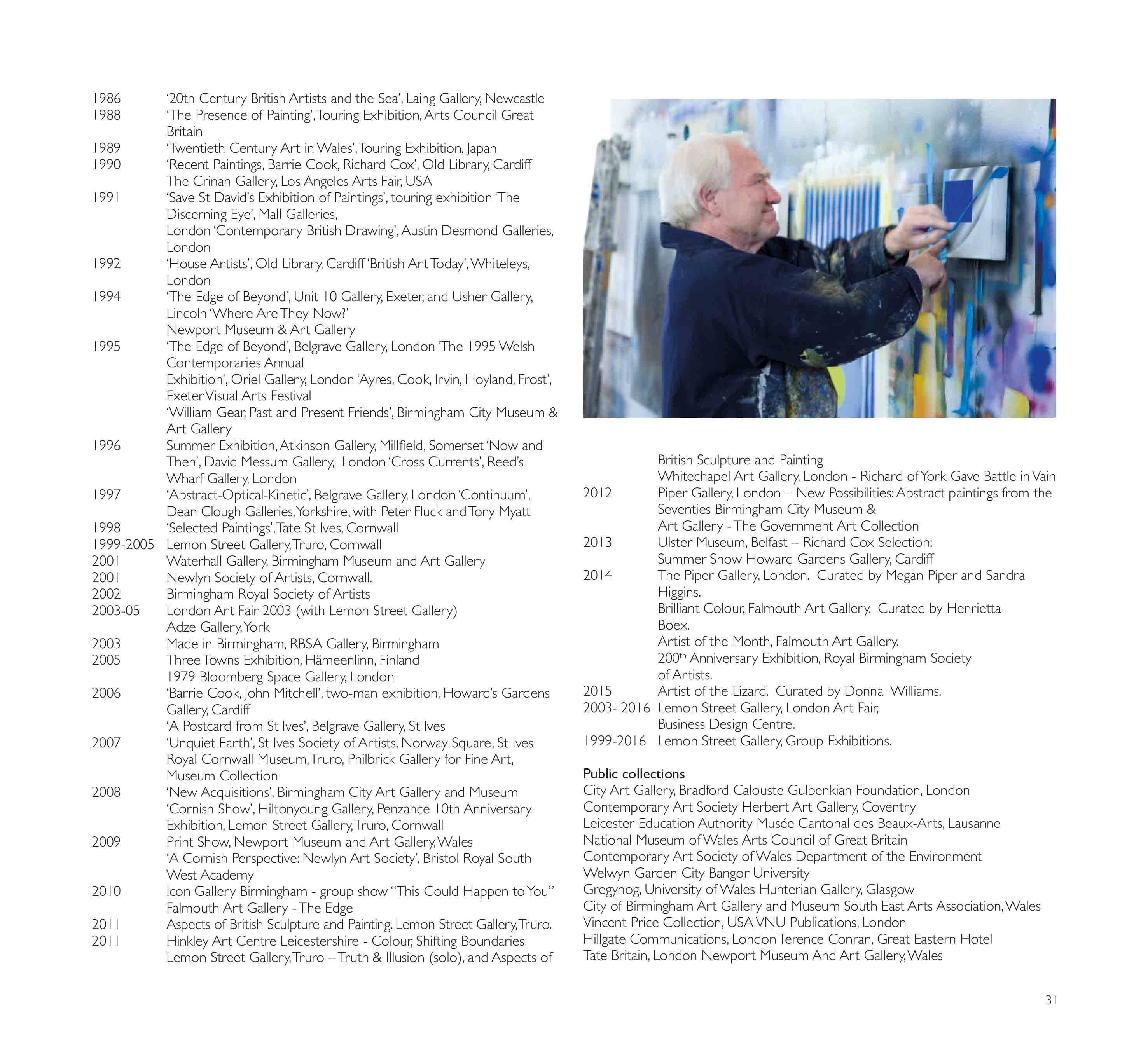 Barrie Cook publication page for Lemon Street Gallery