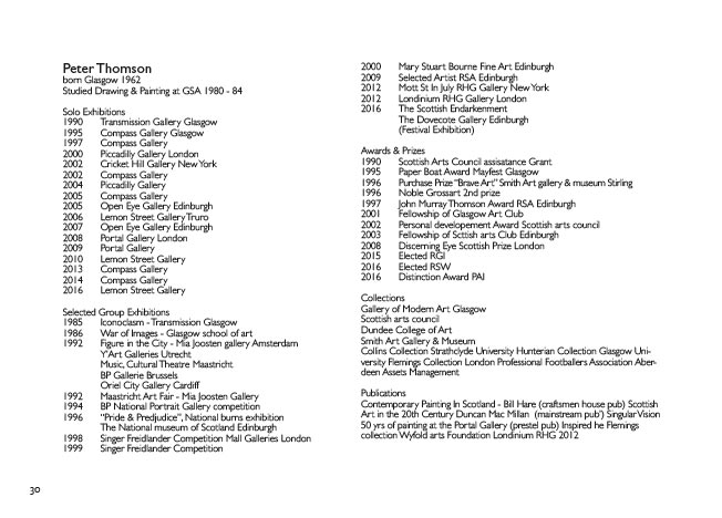 Peter Thomson Wild Observations of a Tamed Landscape publications page