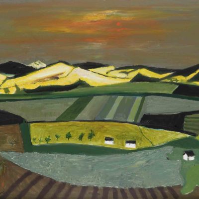 David Martin Setting Sun Winter Hills