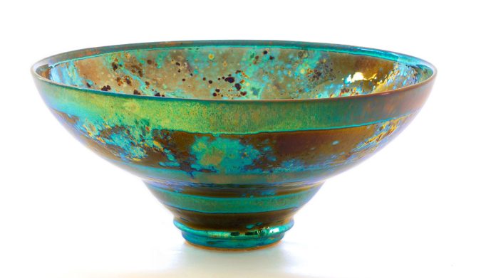 Large Stepped Bowl Lustreware 19x41cm
