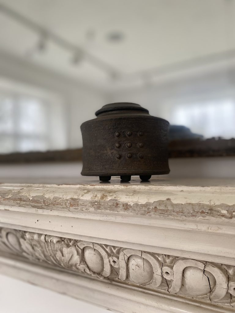 Jason Wason - 9 Studded Dark Lidded Jar II, Ceramic, 11x12cm