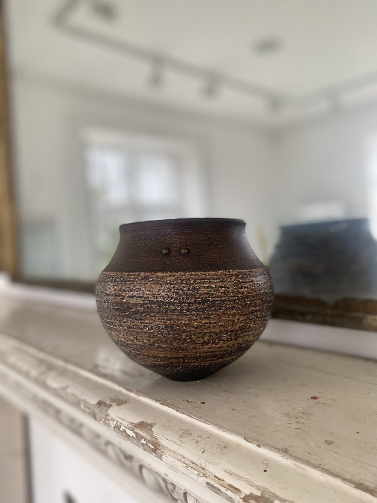 Jason Wason - Brown and Cream Jar, Ceramic, 15x17cm