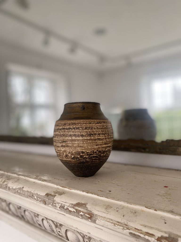 Jason Wason - Gold & Cream Jar, Ceramic, 14x12cm