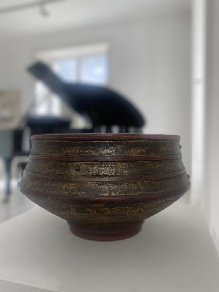 Jason Wason - Gold and Red Bowl, Ceramic 23x39cm