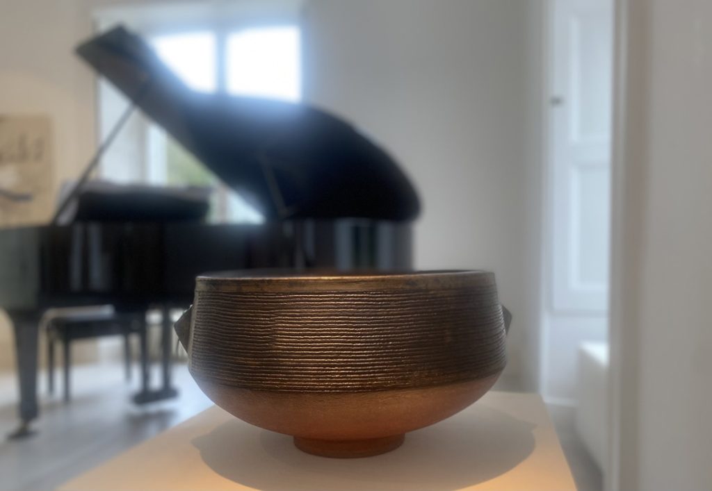 Jason Wason - Red and Gold Studded Bowl, Ceramic, 22x42cm