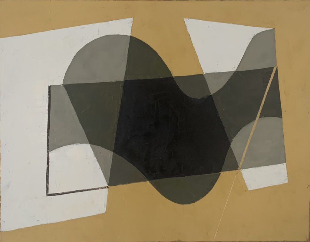 Jeremy Annear - Folding Form II (Case Yellow) 2012, Oil on canvas, 70x90cm