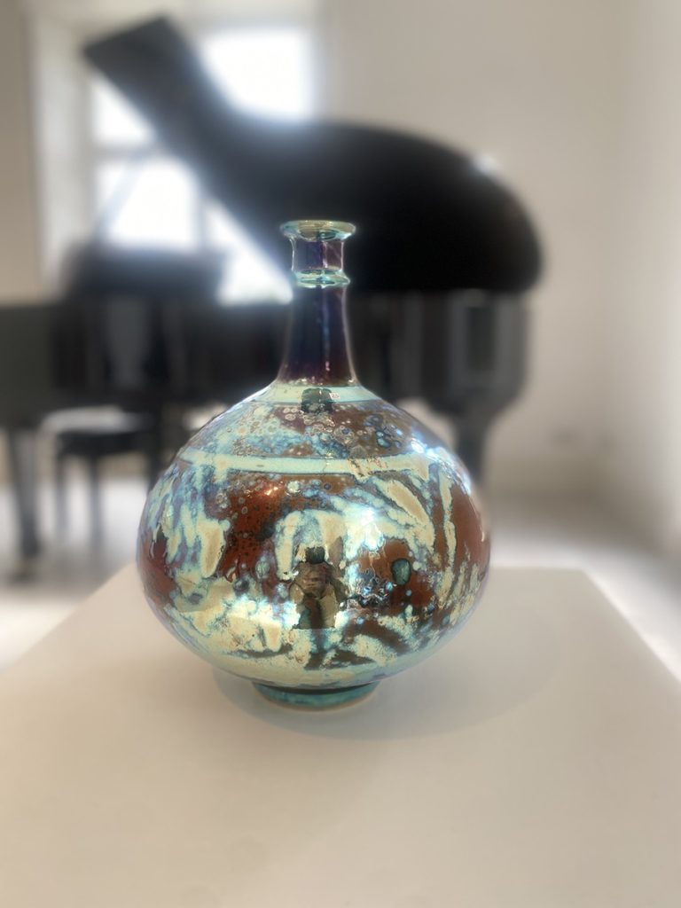 Sutton Taylor - Bottle - Reds & Indigo, Lustreware, 33x26cm