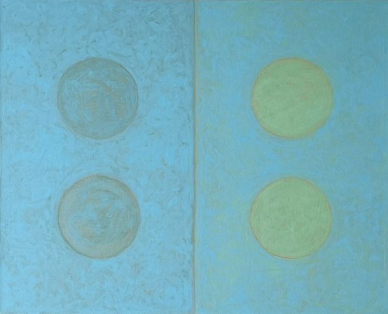 Four circles acrylic on canvas, 61 x 76 cm