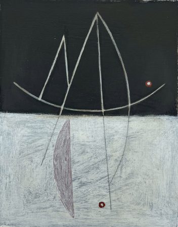 Old Masset acrylic on paper, 20 x 15 cm