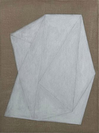 Quiet white shape acrylic on canvas, 41 x 31 cm