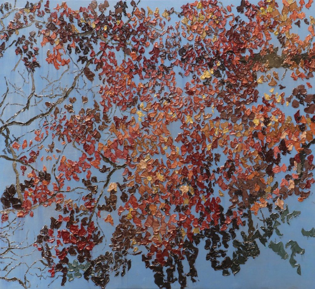 Brendan Stuart Burns, Autumnal Bloom, Oil and wax on linen 160 x 175cm