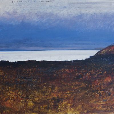 Kurt Jackson - Early Evening Light on the Sea. Acrylic on Paper,1 8.5x21cm.