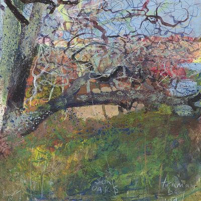 Tramaig Bay Jura, 2003. Mixed media on paper 17 x 19cms, by Kurt Jackson