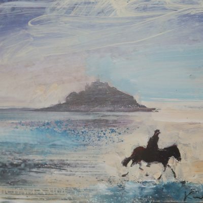 Kurt Jackson - St Michael's Mount, 2000. Mixed Media, 12x18cm.