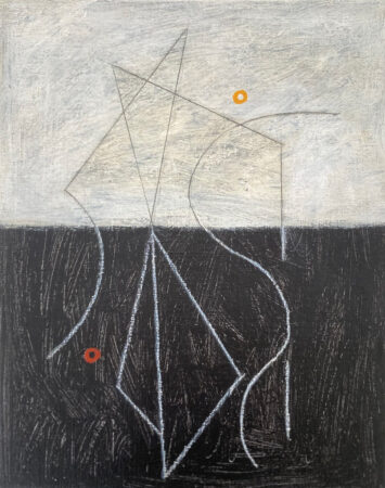 Dot Wade, Conversation 2, oil on board, 26x20cm