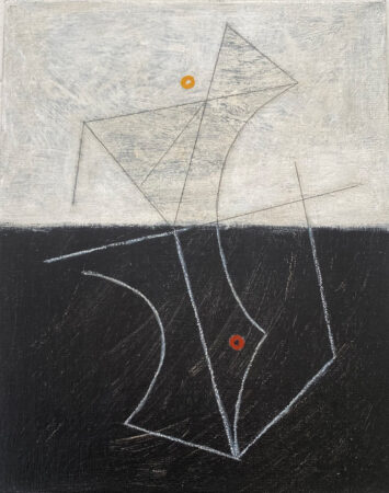 Dot Wade, Conversation, oil on board, 26x20cm