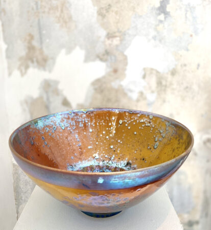 Sutton Taylor, Large Amber Bowl, Lustreware, 40x19