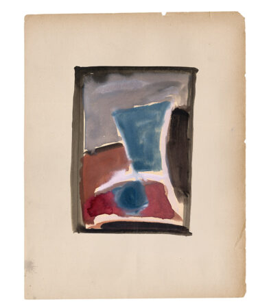 Sara Marlowe Hall, Balance in the Night, Watercolor on french antique paper, framed, 24x18cm