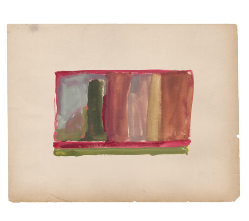 Sara Marlowe Hall, Between the Trees, Watercolor on french antique paper, 18x24cm