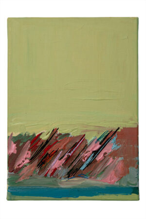 Sara Marlowe Hall, Cat Tails in the Wind II, Acrylic, Mixed Media, Cotton & Poly Threads on Canvas, 36x25cm