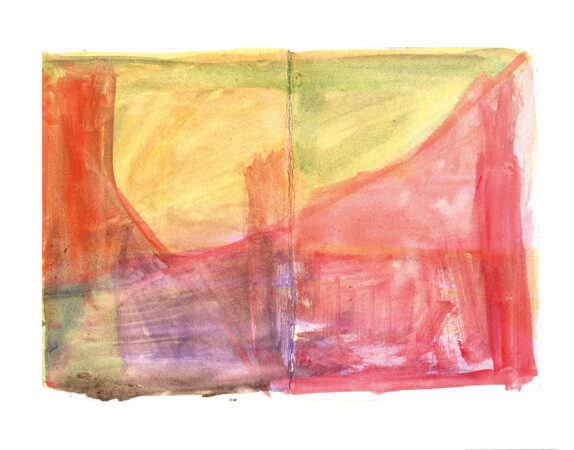 Sara Marlowe Hall, High Desert Study 1, Watercolor on paper, framed, 18x24cm