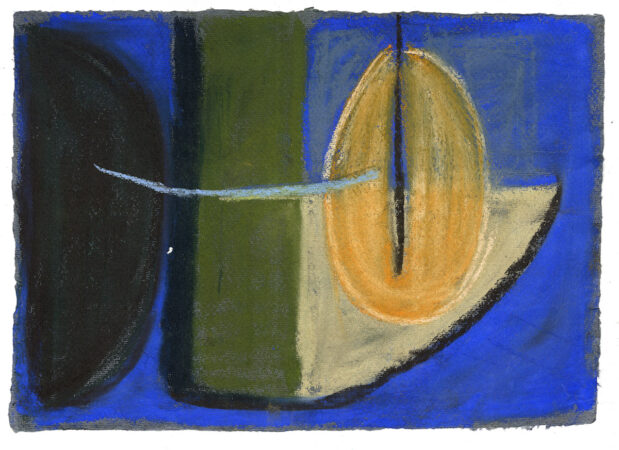 Sara Marlowe Hall, Mendocino Blue Night, Watercolor, soft pastel on paper, framed, 21.5x30.5cm