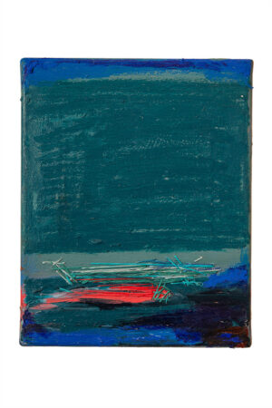 Sara Marlowe Hall, Near the Light House, 2026, Acrylic, Oil Stick, Mixed Medium, Cotton & Poly Threads on Canvas, 25.5 x 20 x 1.5d cm