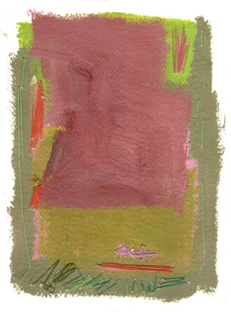 Sara Marlowe Hall, Somewhere Out There, Acrylic on cotton handmade paper with cotton thread, 20x15cm