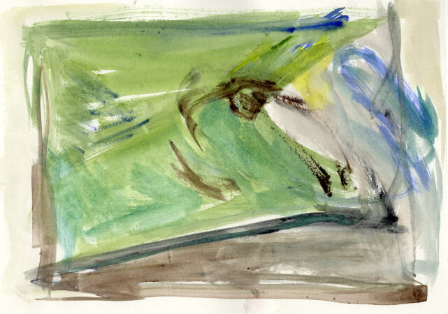 Sara Marlowe Hall, Wind Study 1, Watercolor on paper, 18x24cm