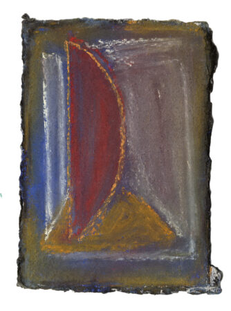 Sara Marlowe Hall, Forage Study 6, Watercolor, soft pastel on paper, framed, 15x11.5cm